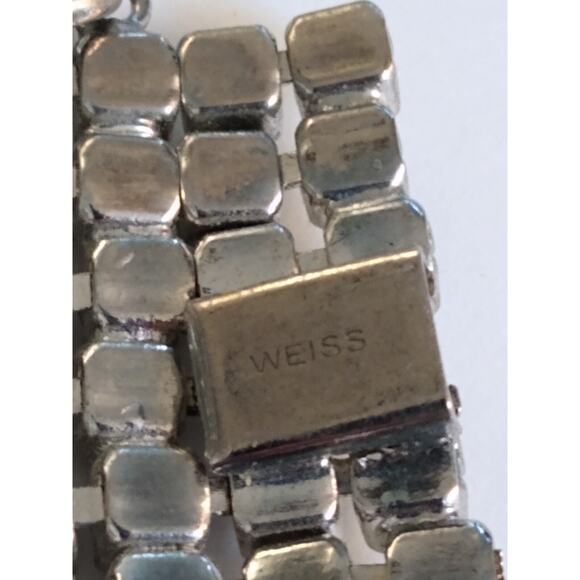 Vintage Weiss Clear Rhinestone 7 Row 60's Bracelet 7" - Picture 10 of 10